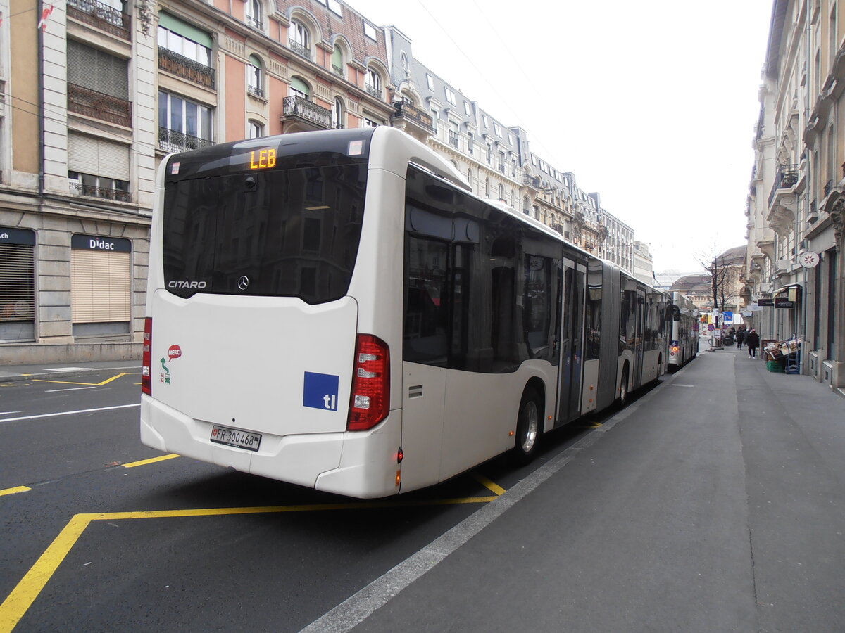 (233'946) - Intertours, Domdidier - Nr. 468/FR 300'468 - Mercedes (ex Nr. 201) am 13. M�rz 2022 beim Bahnhof Lausanne (Einsatz TL)