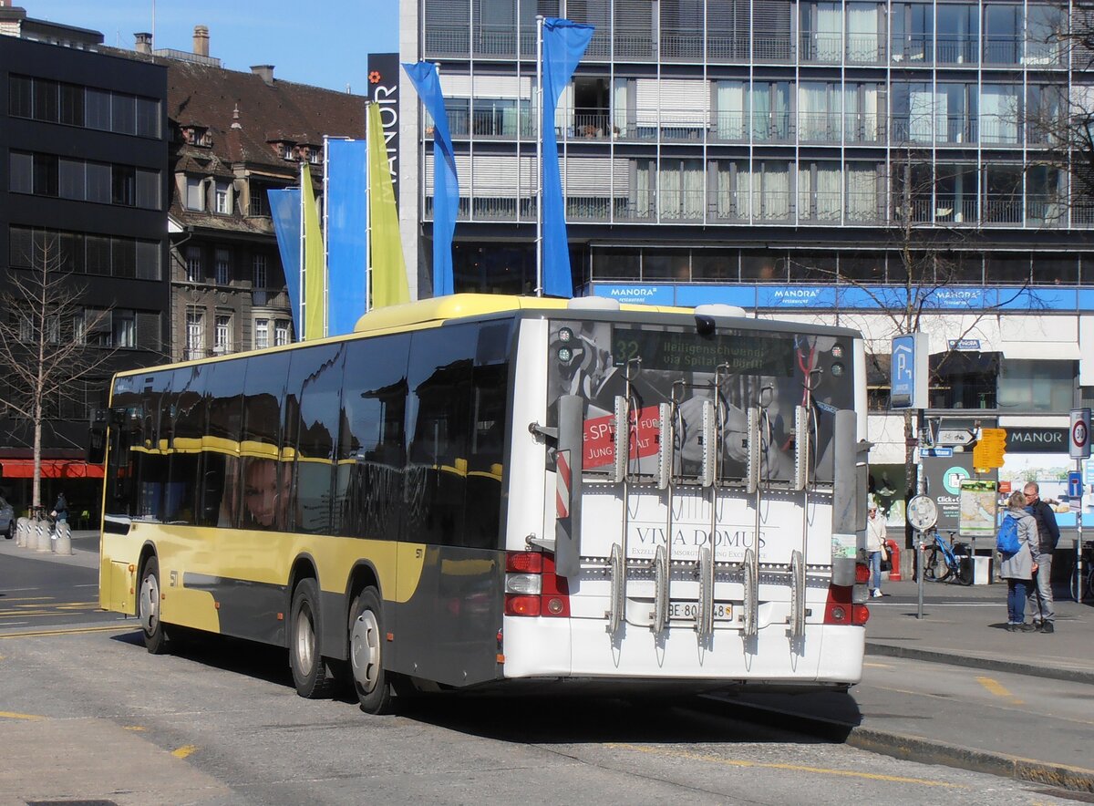 (233'968) - STI Thun - Nr. 148/BE 801'148 - MAN am 14. M�rz 2022 beim Bahnhof Thun