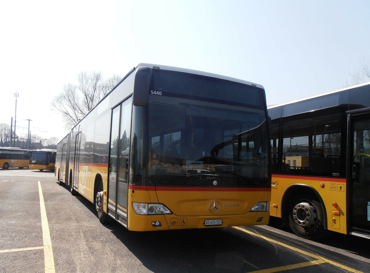 (234'020) - CarPostal Ouest - VD 605'583 - Mercedes (ex JU 1924; ex Nr. 73; ex Stucki, Porrentruy Nr. 20) am 20. M�rz 2022 in Yverdon, Garage