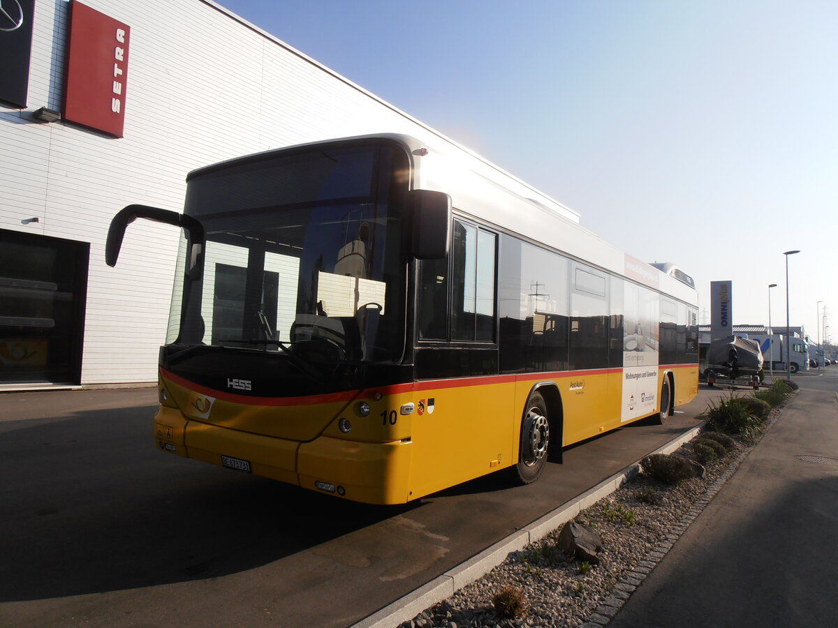 (234'105) - PostAuto Bern - Nr. 10/BE 673'731 - Hess (ex Klopfstein, Laupen Nr. 10) am 26. M�rz 2022 in Kerzers, Interbus