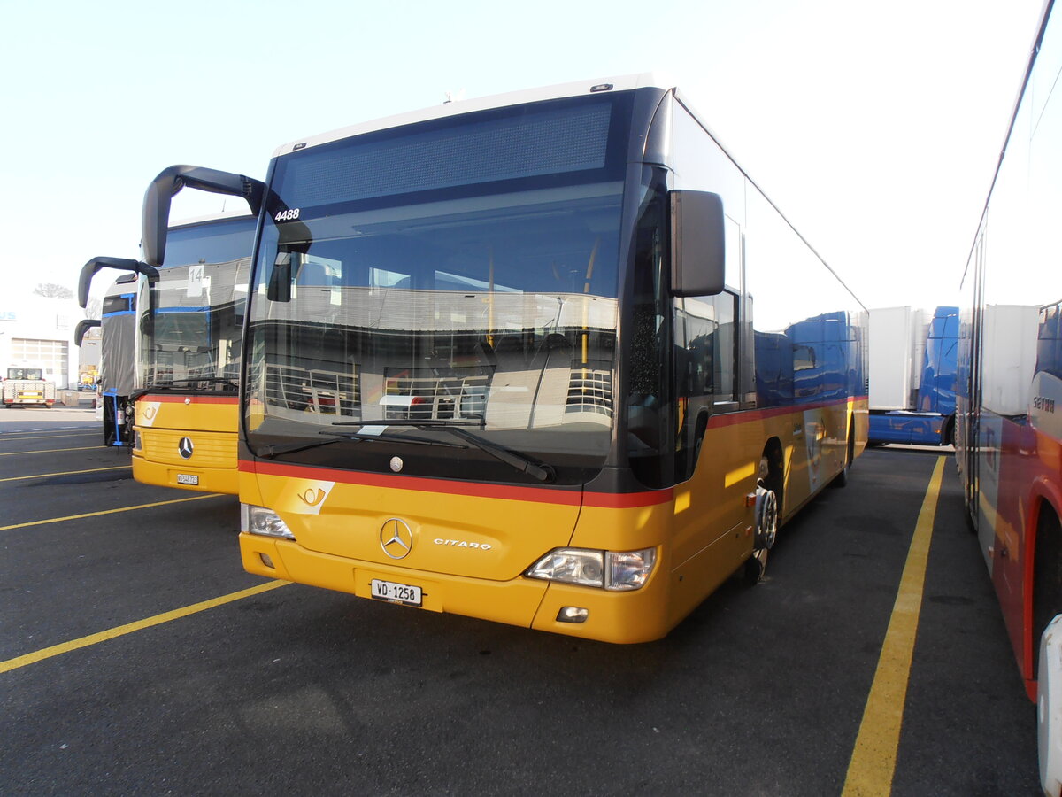 (234'110) - CarPostal Ouest - VD 1258 - Mercedes (ex TPB, S�deilles) am 26. M�rz 2022 in Kerzers, Interbus
