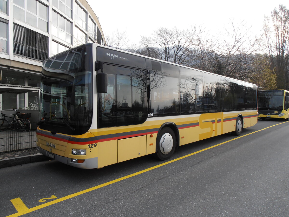 (234'203) - STI Thun - Nr. 129/BE 800'129 - MAN am 4. April 2022 bei der Schiffl�ndte Thun