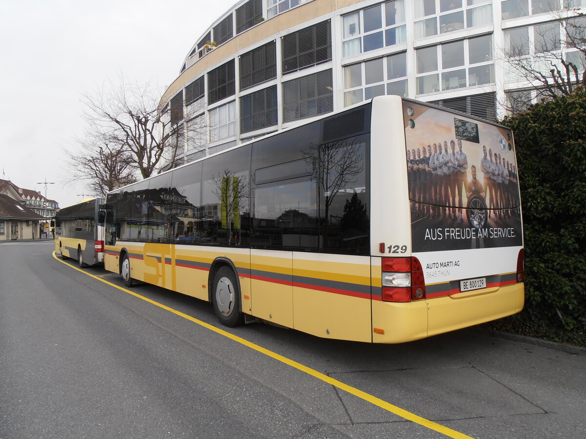 (234'204) - STI Thun - Nr. 129/BE 800'129 - MAN am 4. April 2022 bei der Schiffl�ndte Thun