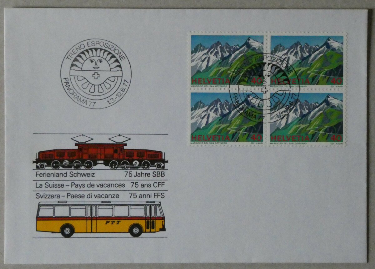 (234'295) - PTT-Briefumschlag vom 1. M�rz bis 12. Juni 1977 am 9. April 2022 in Thun