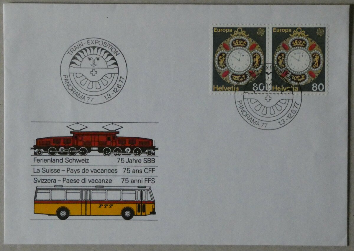 (234'296) - PTT-Briefumschlag vom 1. M�rz bis 12. Juni 1977 am 9. April 2022 in Thun