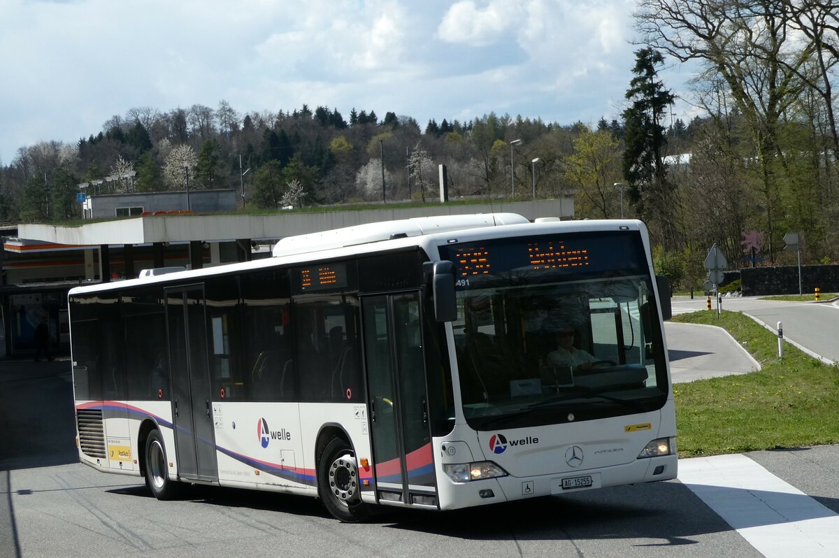 (234'356) - Twerenbold, Baden - Nr. 13/AG 15'255 - Mercedes (ex Geissmann, Mellingen Nr. 13) am 10. April 2022 beim Bahnhof Mellingen-Heitersberg 
