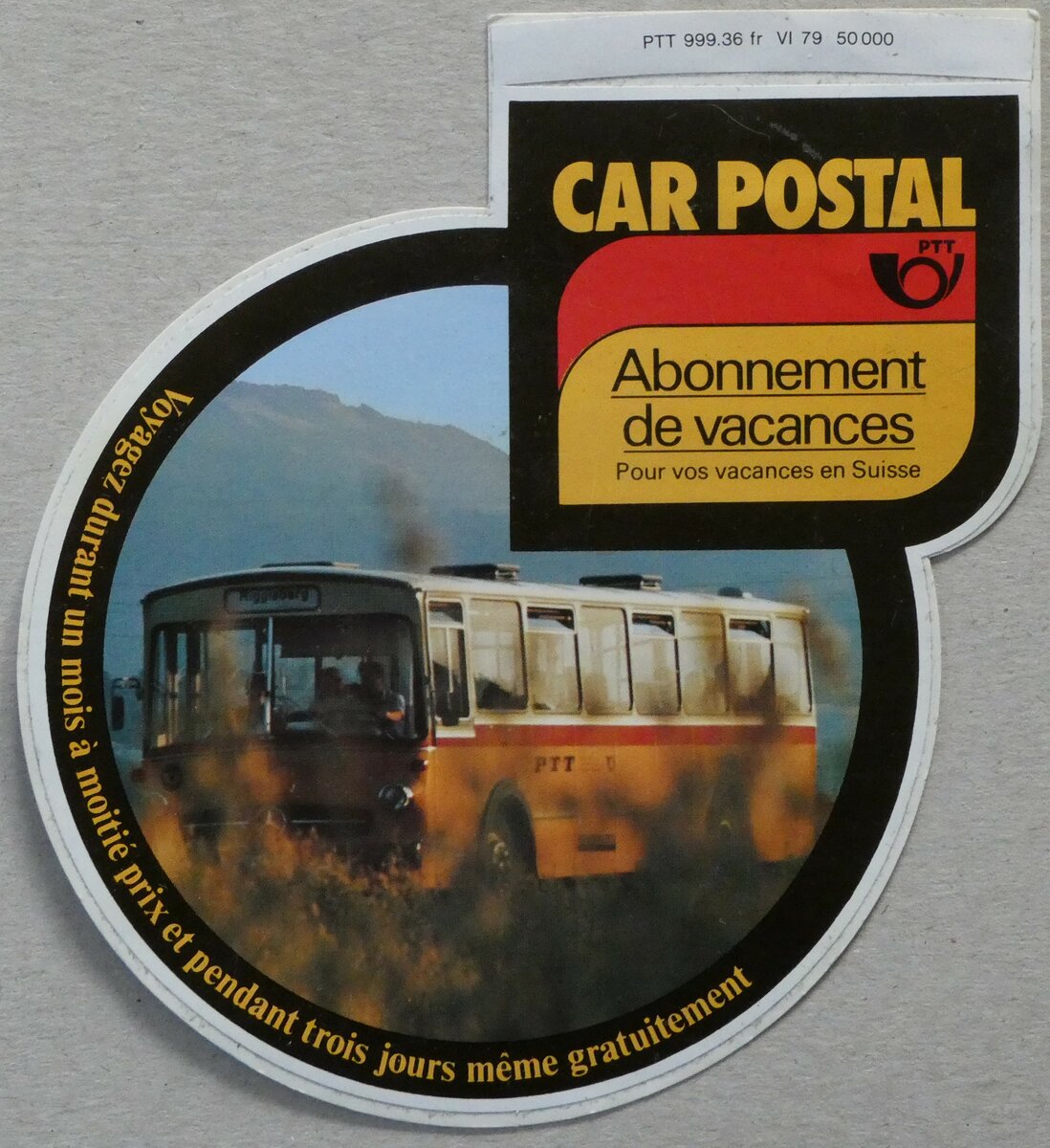 (234'379) - Kleber f�r/pour Abonnement de vacances von 1979 am 10. April 2022 in Thun