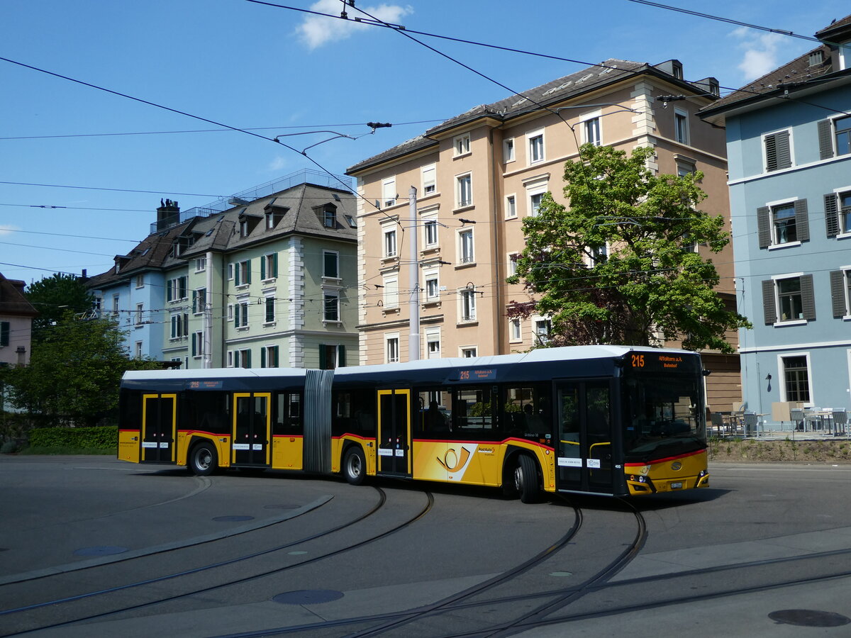 (235'053) - Stutz, Jonen - Nr. 405/AG 25'544 - Solaris am 2. Mai 2022 beim Bahnhof Z�rich-Wiedikon