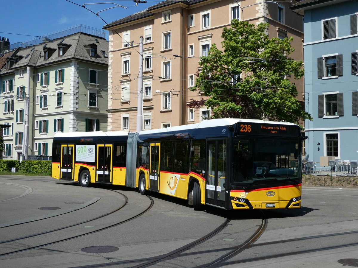 (235'057) - Stutz, Jonen - Nr. 418/ZH 129'230 - Solaris am 2. Mai 2022 beim Bahnhof Z�rich-Wiedikon