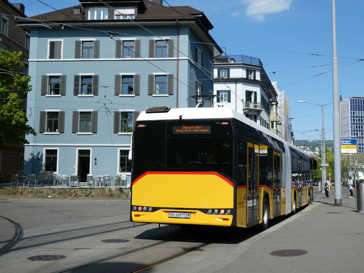 (235'075) - Stutz, Jonen - Nr. 350/AG 498'758 - Solaris am 2. Mai 2022 beim Bahnhof Z�rich-Wiedikon