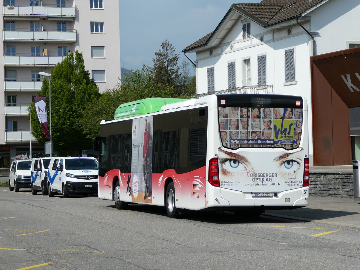(235'130) - BGU Grenchen - Nr. 31/SO 130'022 - Mercedes am 4. Mai 2022 beim Bahnhof Grenchen S�d