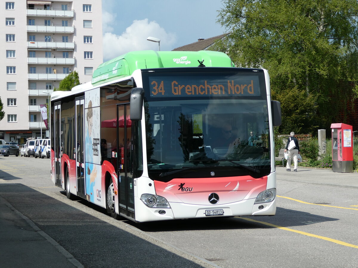 (235'134) - BGU Grenchen - Nr. 21/SO 54'813 - Mercedes am 4. Mai 2022 beim Bahnhof Grenchen S�d