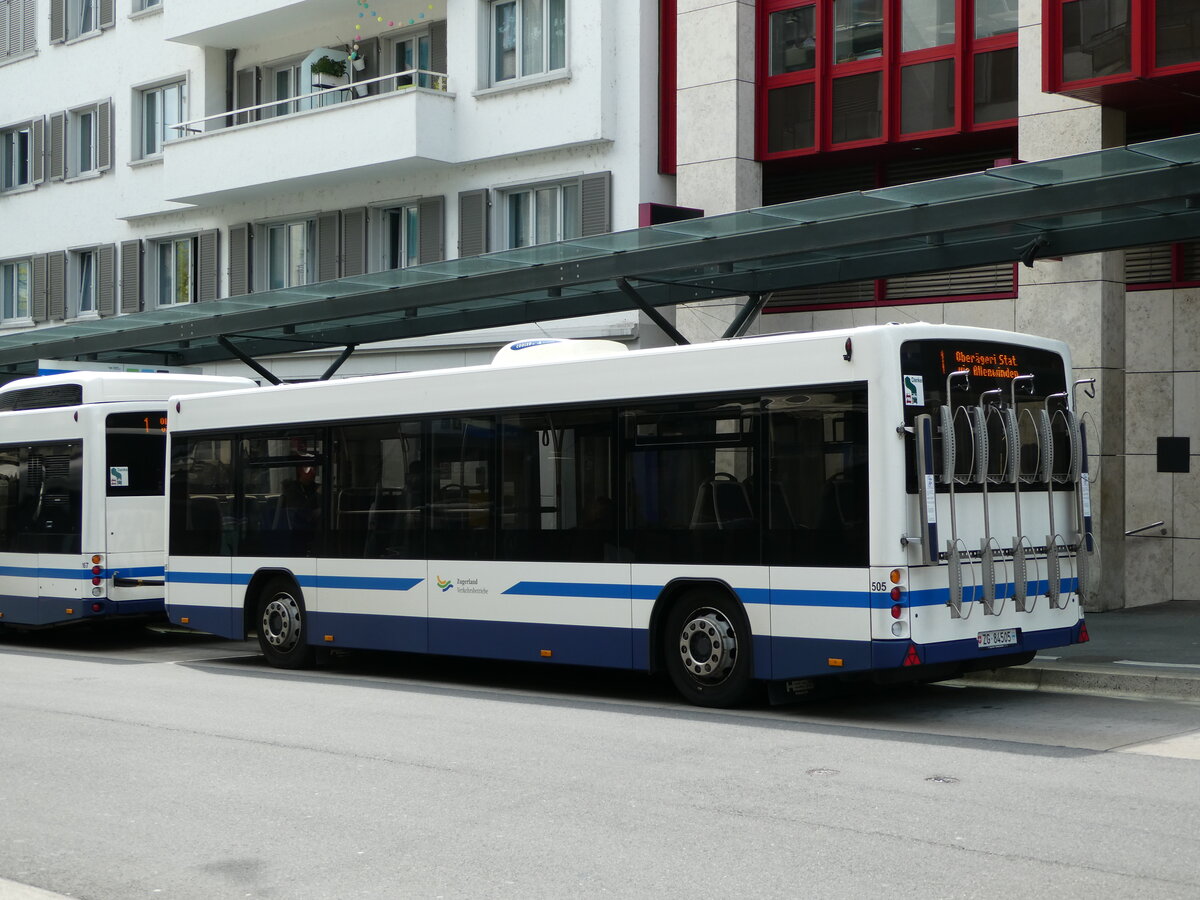 (235'181) - ZVB Zug - Nr. 505/ZG 84'505 - Lanz+Marti/Hess Personenanh�nger am 4. Mai 2022 beim Bahnhof Zug