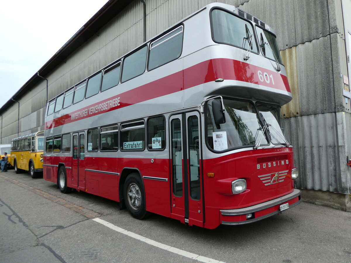 (235'299) - WV Winterthur - Nr. 601/ZH 203'738 - B�ssing (ex Nr. 201; ex Amt f�r Luftverkehr, Z�rich Nr. 47; ex Swissair, Z�rich Nr. 23) am 7. Mai 2022 in Attikon, Wegm�ller
