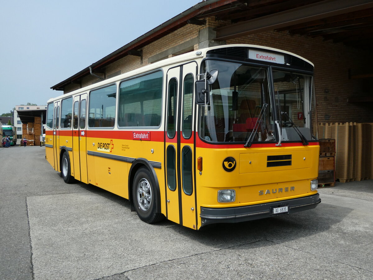 (235'373) - Gautschi, Suhr - AG 6835 - Saurer/T�scher (ex L�tscher, Neuheim Nr. 200; ex Cartek, Regensdorf; ex P 25'822) am 7. Mai 2022 in Attikon, Wegm�ller