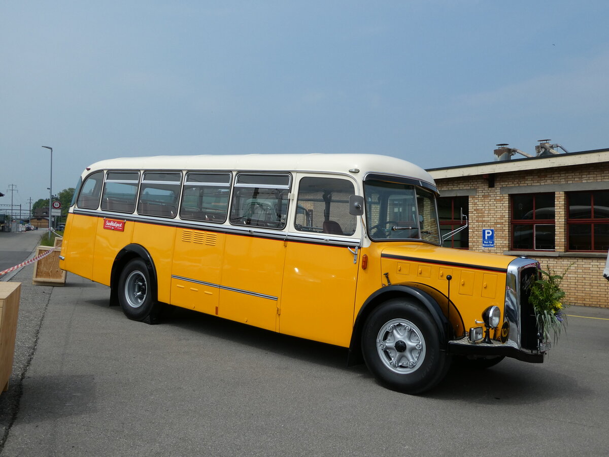 (235'376) - Bl�chlinger, Endingen - AG 69'937 - Saurer/T�scher (ex Dubach, Walde; ex Spescha, Andiast) am 7. Mai 2022 in Attikon, Wegm�ller
