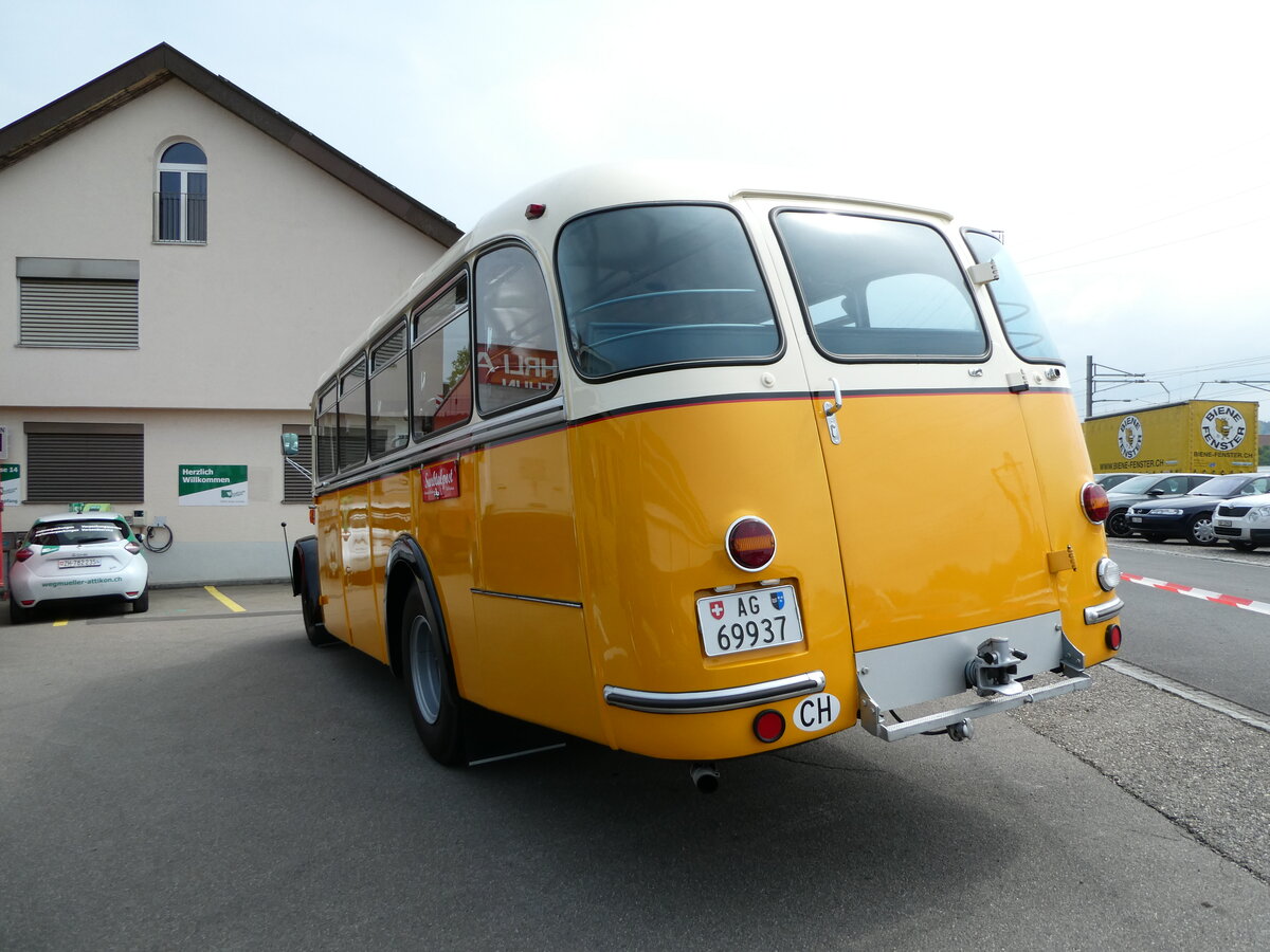 (235'378) - Bl�chlinger, Endingen - AG 69'937 - Saurer/T�scher (ex Dubach, Walde; ex Spescha, Andiast) am 7. Mai 2022 in Attikon, Wegm�ller
