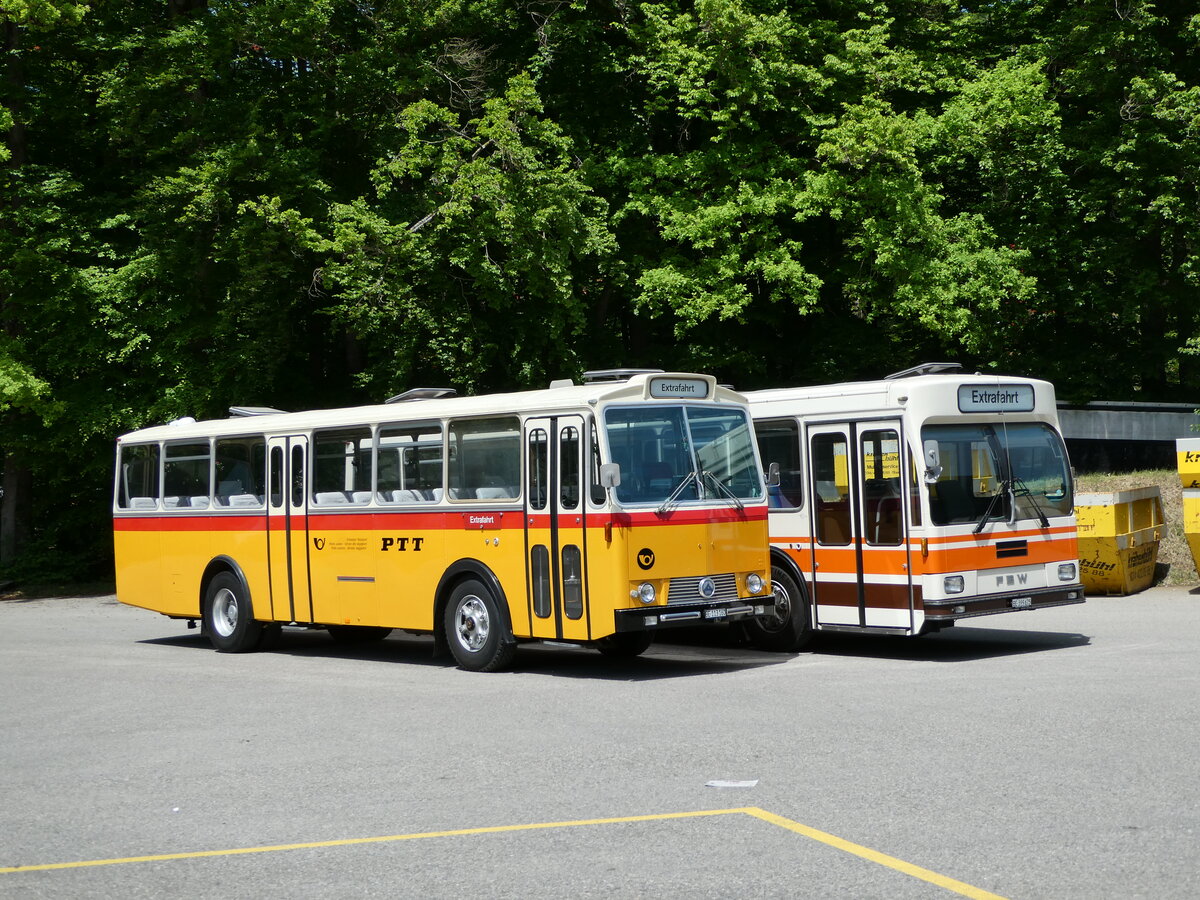 (235'634) - Gast, Reutigen - BE 113'160 - Saurer/T�scher (ex HPTrans, Thusis; ex Mauerhofer, Worb; ex Erni, Schupfart Nr. 3; ex P 24'636) am 15. Mai 2022 in Burgdorf, �kihof Ziegelgut
