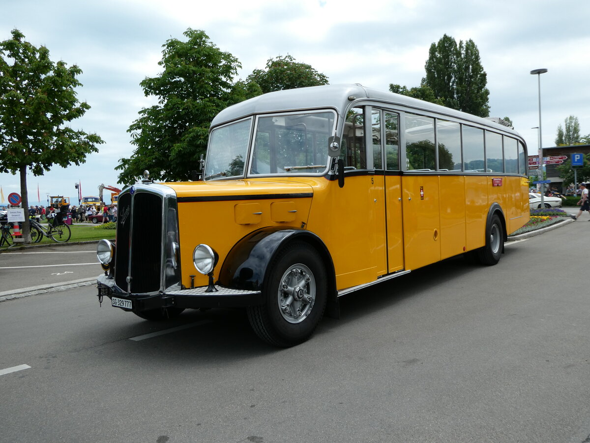 (236'075) - Baumgartner, Horn - Nr. 5/SG 329'777 - Saurer/T�scher (ex Stutz, Oberlunkhofen; ex Stutz, Oberlunkhofen Nr. 1; ex Dubs, Stallikon Nr. 1) am 21. Mai 2022 in Arbon, Arbon Classics