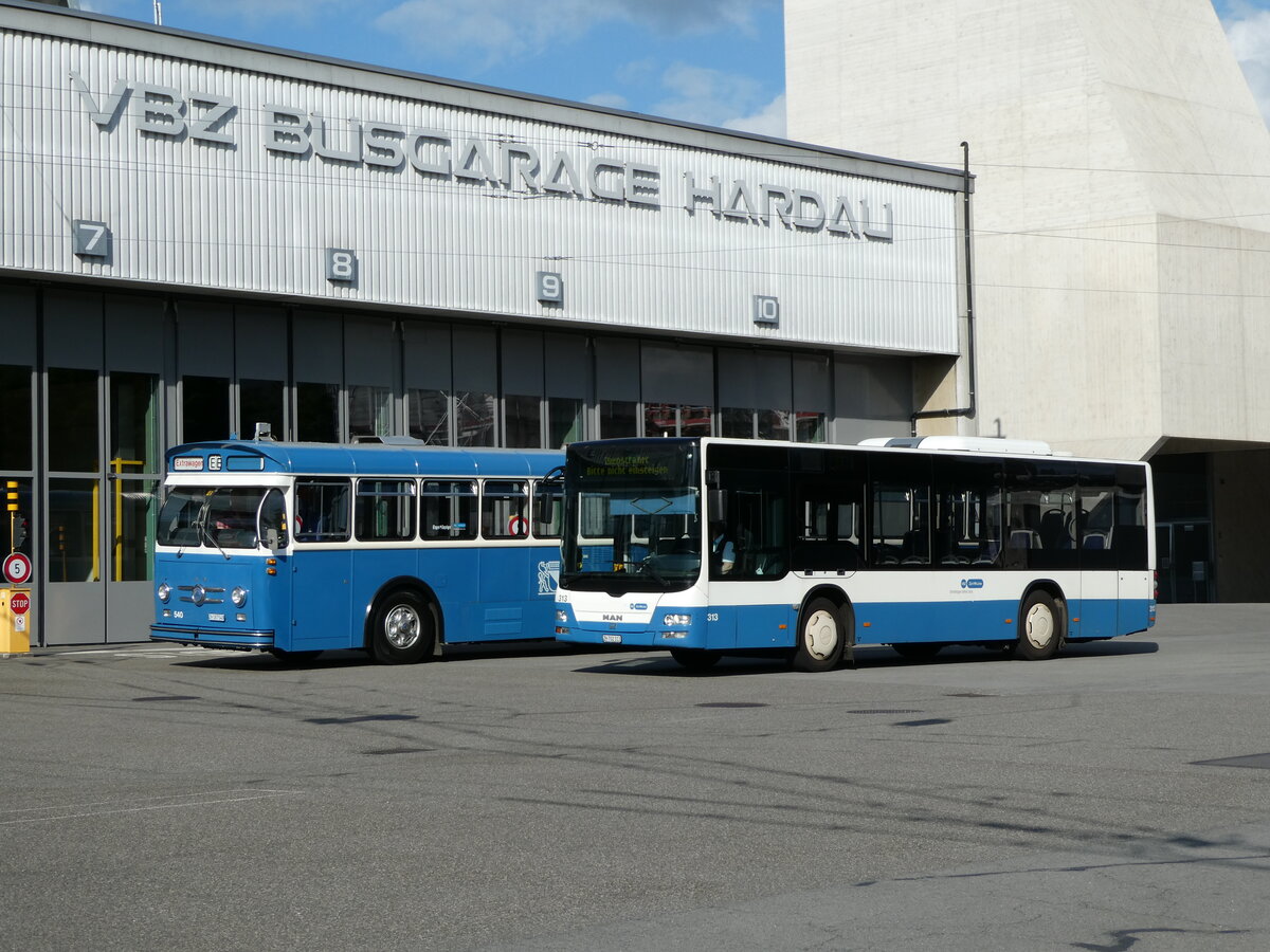 (236'363) - VBZ Z�rich - Nr. 313/ZH 702'313 - MAN am 28. Mai 2022 in Z�rich, Garage Hardau