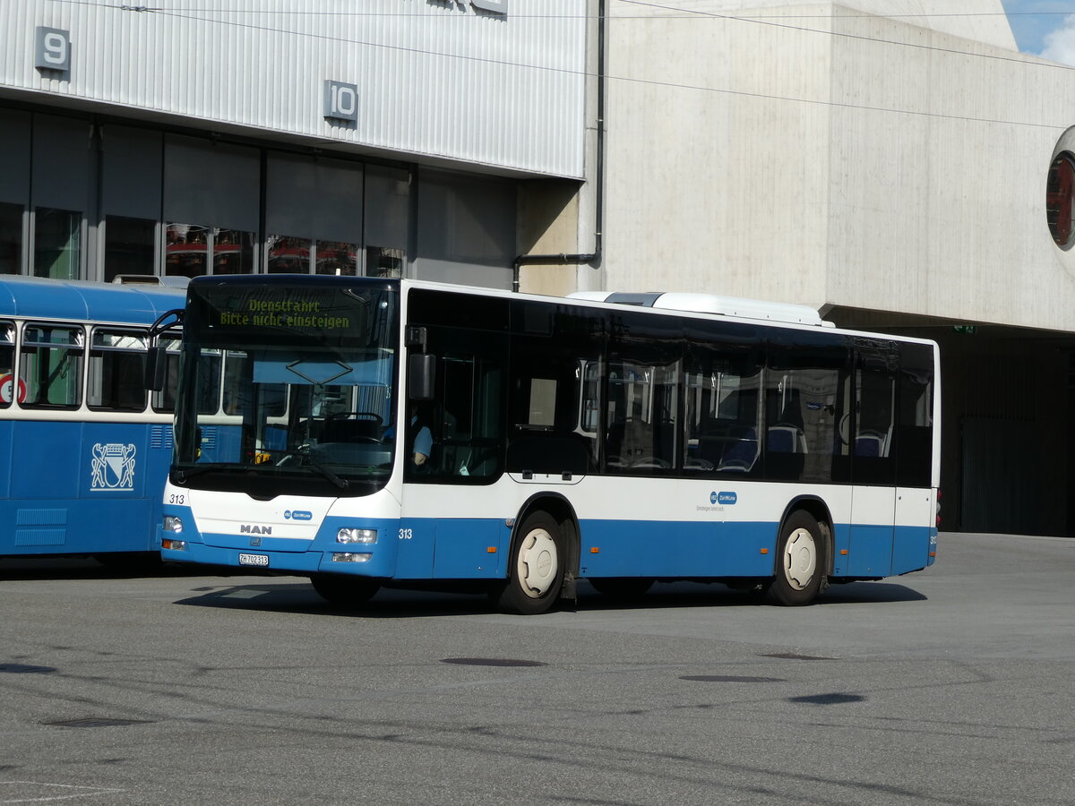 (236'364) - VBZ Z�rich - Nr. 313/ZH 702'313 - MAN am 28. Mai 2022 in Z�rich, Garage Hardau