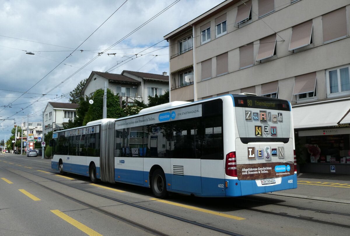 (236'390) - VBZ Z�rich - Nr. 402/ZH 745'402 - Mercedes am 28. Mai 2022 in Z�rich, Wartau