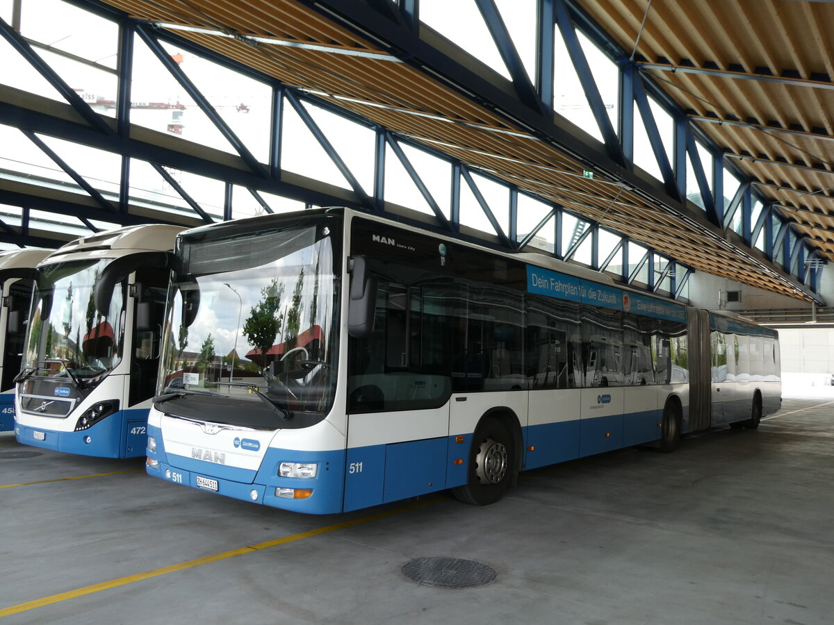 (236'419) - VBZ Z�rich - Nr. 511/ZH 644'511 - MAN am 28. Mai 2022 in Z�rich, Garage Hardau