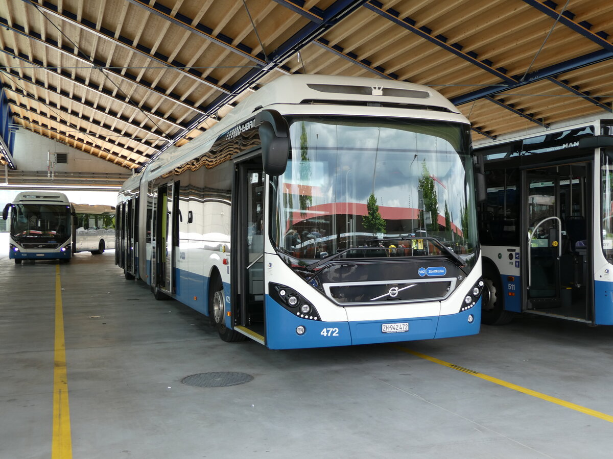 (236'466) - VBZ Z�rich - Nr. 472/ZH 942'472 - Volvo am 28. Mai 2022 in Z�rich, Garage Hardau