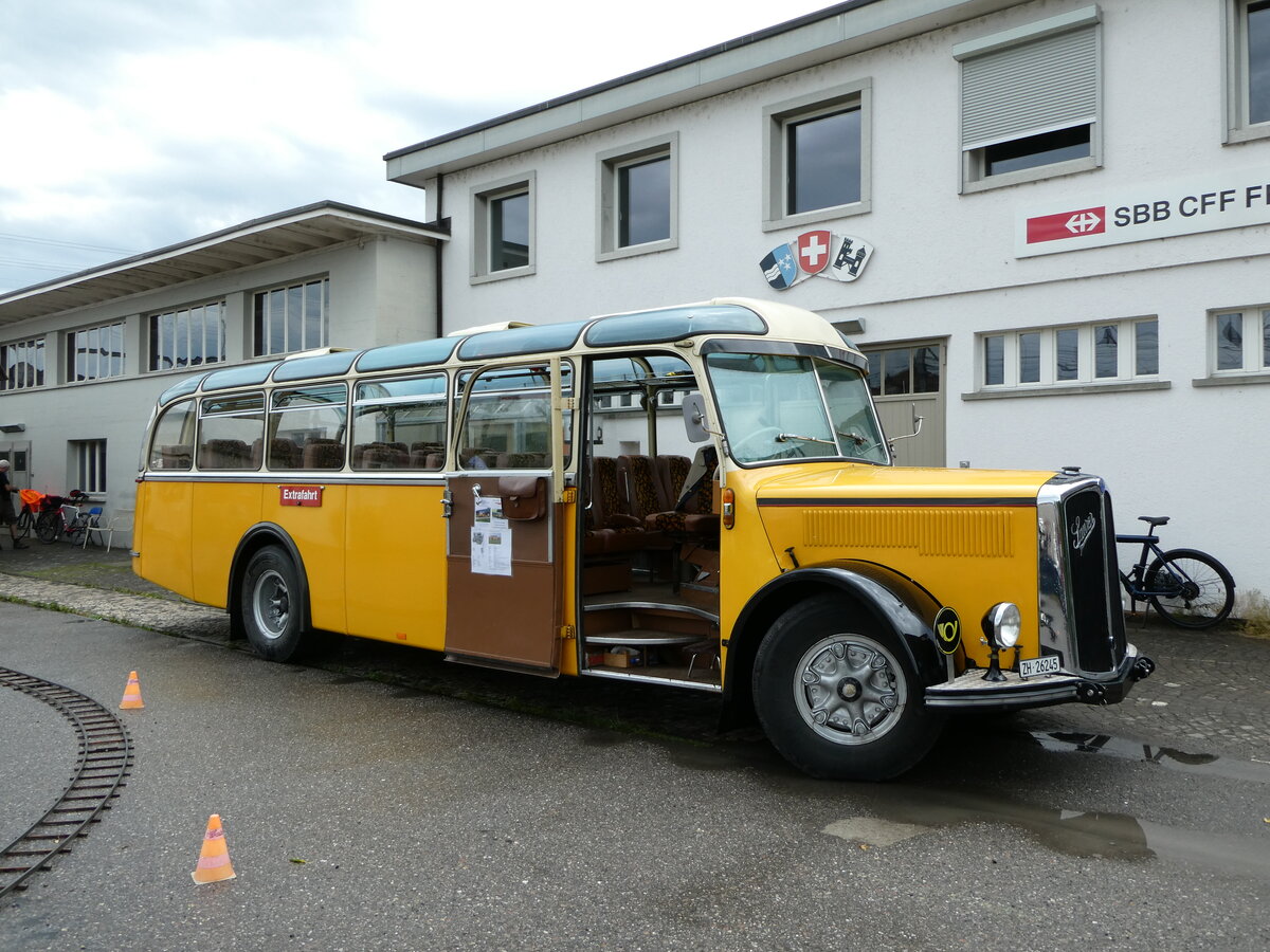 (236'799) - Mosimann, Aesch - ZH 26'245 - Saurer/T�scher (ex diverse Besitzer; ex Fravi, Andeer) am 5. Juni 2022 in Brugg, Bahnpark