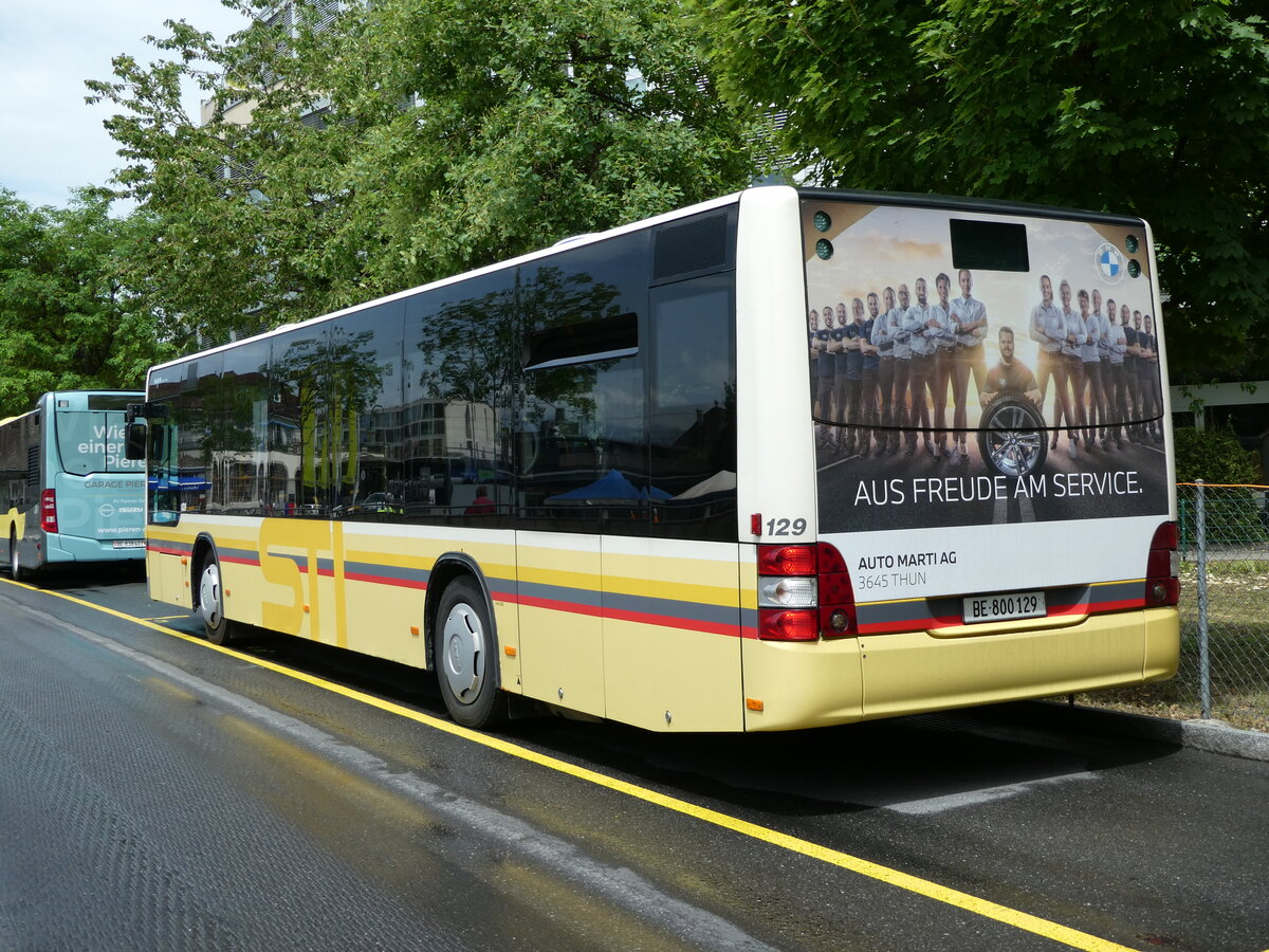 (237'353) - STI Thun - Nr. 129/BE 800'129 - MAN am 22. Juni 2022 bei der Schiffl�ndte Thun
