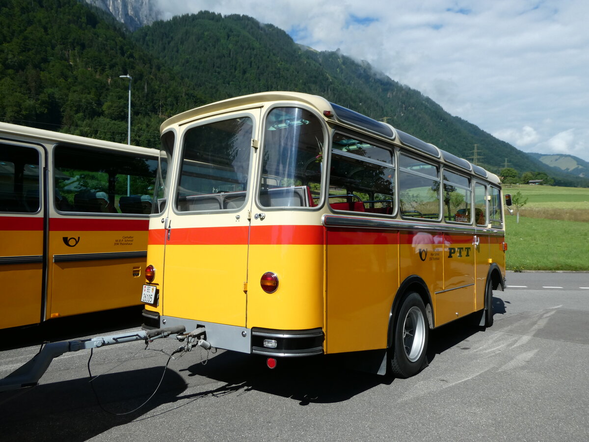 (237'550) - Schmid, Th�rishaus - Nr. 9/BE 26'105 - Saurer/R&J (ex Geiger, Adelboden Nr. 9) am 26. Juni 2022 in Niederstocken, Gasthof zum Stockhorn