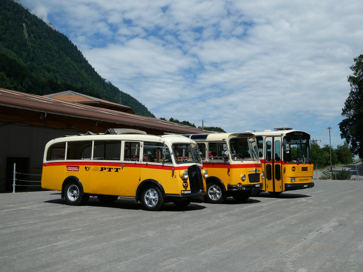 (237'597) - Schmid, Th�rishaus - Nr. 3/BE 26'760 - Saurer/Gangloff (ex Geiger, Adelboden Nr. 3) am 26. Juni 2022 in M�lenen, Kanderarena