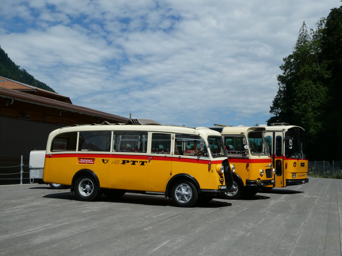(237'598) - Schmid, Th�rishaus - Nr. 3/BE 26'760 - Saurer/Gangloff (ex Geiger, Adelboden Nr. 3) am 26. Juni 2022 in M�lenen, Kanderarena