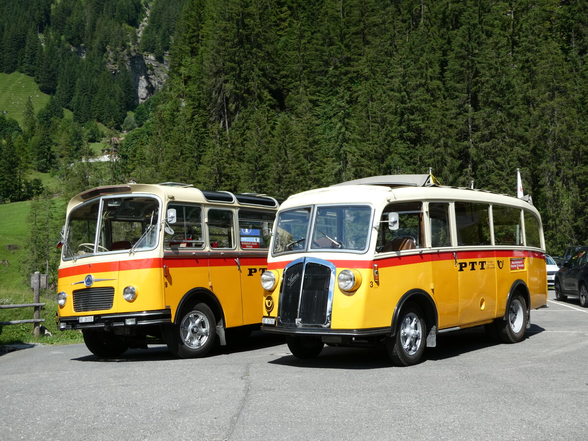 (237'651) - Schmid, Th�rishaus - Nr. 3/BE 26'760 - Saurer/Gangloff (ex Geiger, Adelboden Nr. 3) am 26. Juni 2022 auf der Griesalp