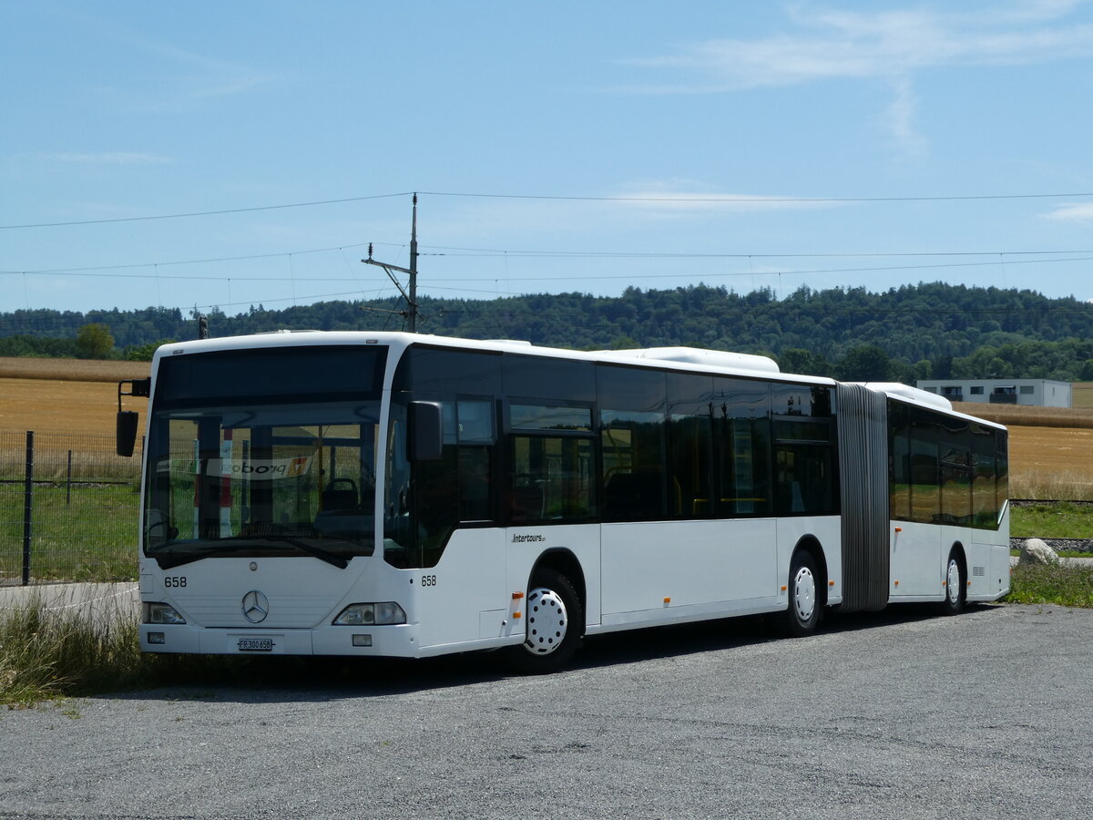 (237'878) - Intertours, Domdidier - Nr. 658/FR 300'658 - Mercedes (ex Nr. 206; ex VZO Gr�ningen Nr. 51) am 3. Juli 2022 in Domdidier, Garage