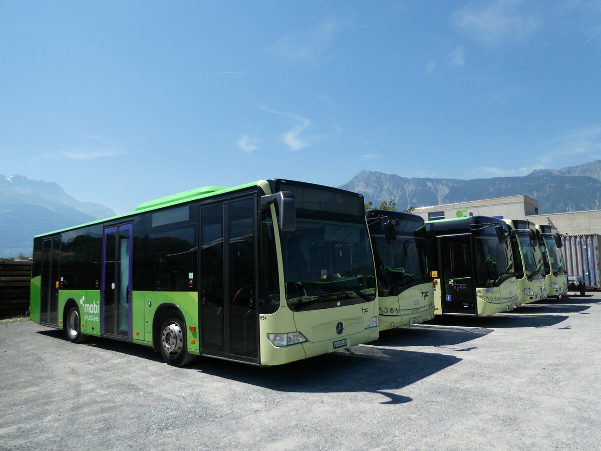 (238'130) - TPC Aigle - Nr. 654/VS 487'432 - Mercedes (ex ESKA Stiftlandkraftverkehr, D-Tischenreuth; ex Bayerische Schl�sser, G�rten + Seen, D-M�nchen) am 16. Juli 2022 in Aigle, D�p�t