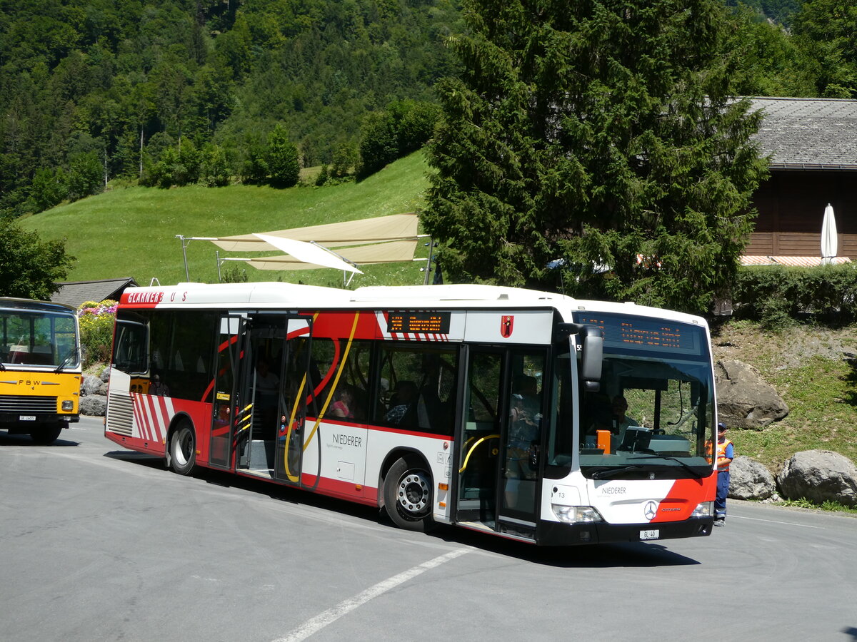 (238'232) - Niederer, Filzbach - Nr. 13/GL 40 - Mercedes am 17. Juli 2022 in Kl�ntal, Rhodannenberg
