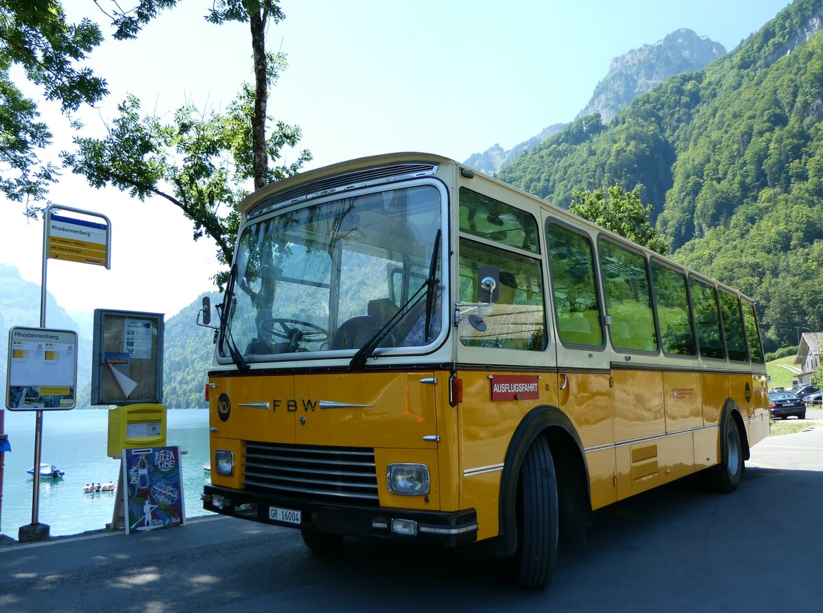 (238'259) - Wittwer, Chur - GR 16'004 - FBW/Gangloff (ex Eggenberger, M�riken; ex AVG Grindelwald Nr. 11; ex P 24'170) am 17. Juli 2022 in Kl�ntal, Rhodanneberg