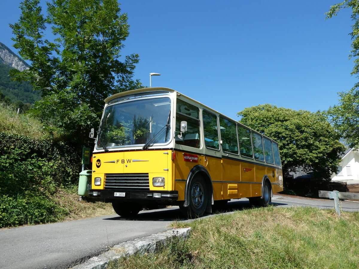 (238'260) - Wittwer, Chur - GR 16'004 - FBW/Gangloff (ex Eggenberger, M�riken; ex AVG Grindelwald Nr. 11; ex P 24'170) am 17. Juli 2022 in Sargans, Schloss