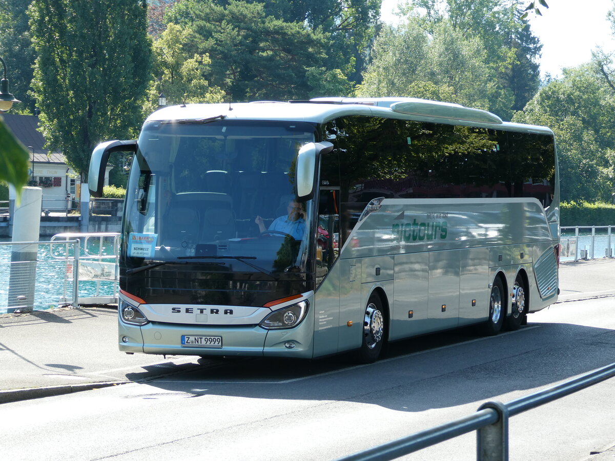 (238'290) - Aus Deutschland: Ullmann, Schwarzenberg - Z-NT 9999 - Setra am 18. Juli 2022 bei der Schiffl�ndte Thun