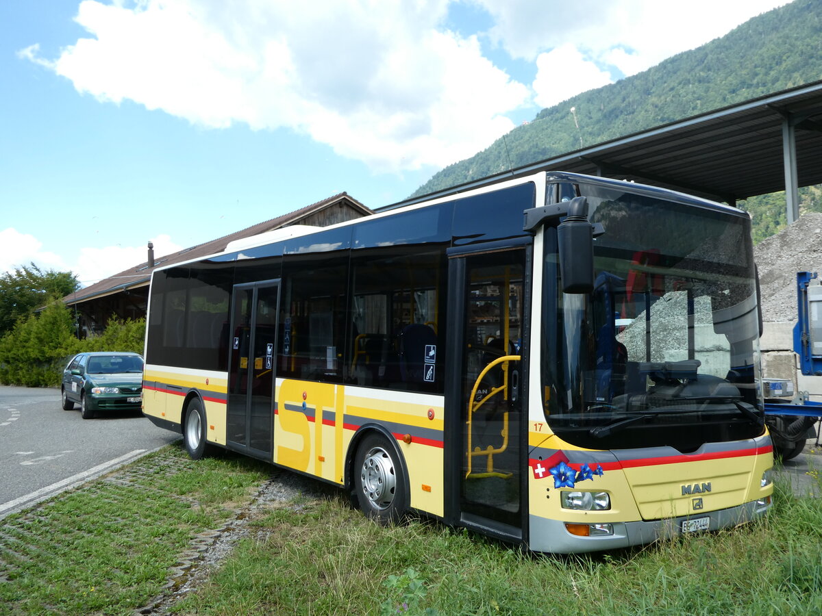 (238'586) - Grindelwaldbus, Grindelwald - Nr. 17/BE 72'444 - MAN/G�ppel (ex STI Thun Nr. 133) am 30. Juli 2022 in Interlaken, Garage