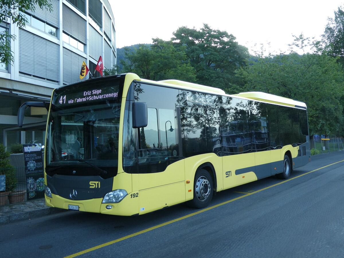 (238'725) - STI Thun - Nr. 192/BE 804'192 - Mercedes am 1. August 2022 bei der Schiffl�ndte Thun