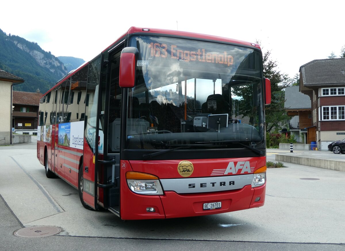 (238'801) - AFA Adelboden - Nr. 24/BE 26'701 - Setra am 1. August 2022 in Innertkirchen, Grimseltor (Einsatz: PostAuto f�r Engstlenalp-Bus)