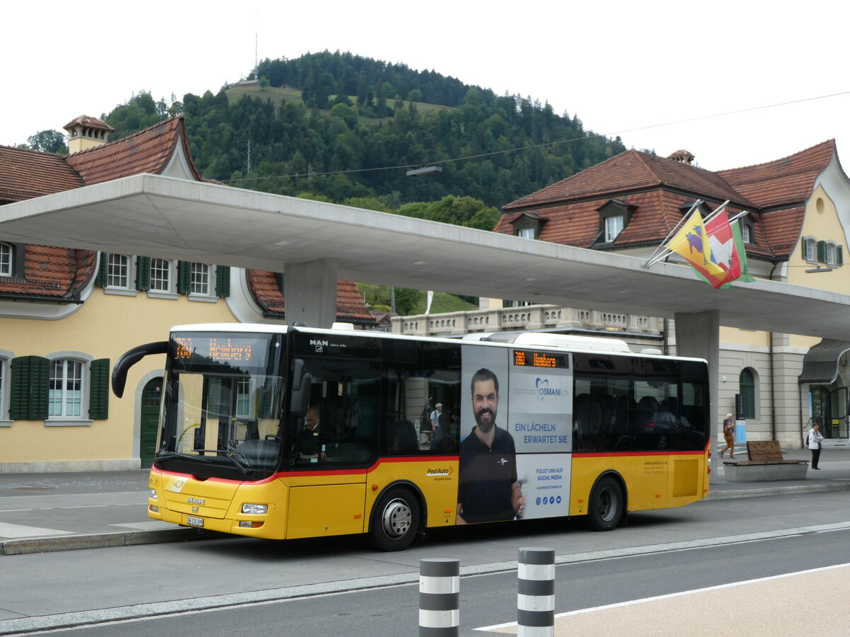 (239'258) - Postautobetriebe Unteres Toggenburg, Ganterschwil - SG 215'399 - MAN/G�ppel am 20. August 2022 beim Bahnhof Wattwil 