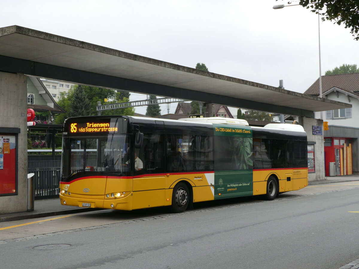 (239'494) - H�fliger, Sursee - Nr. 21/LU 197'101 - Solaris am 27. August 2022 beim Bahnhof Sursee