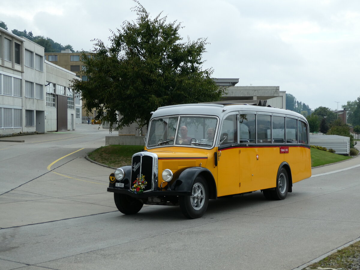 (239'522) - Zollikofer, Berg - TG 16'881 - Saurer/H�nni (ex Reusser, Thun; ex Kontiki, Wettingen; ex Nussbaumer, Ganterschwil) am 27. August 2022 in Oberkirch, CAMPUS Sursee