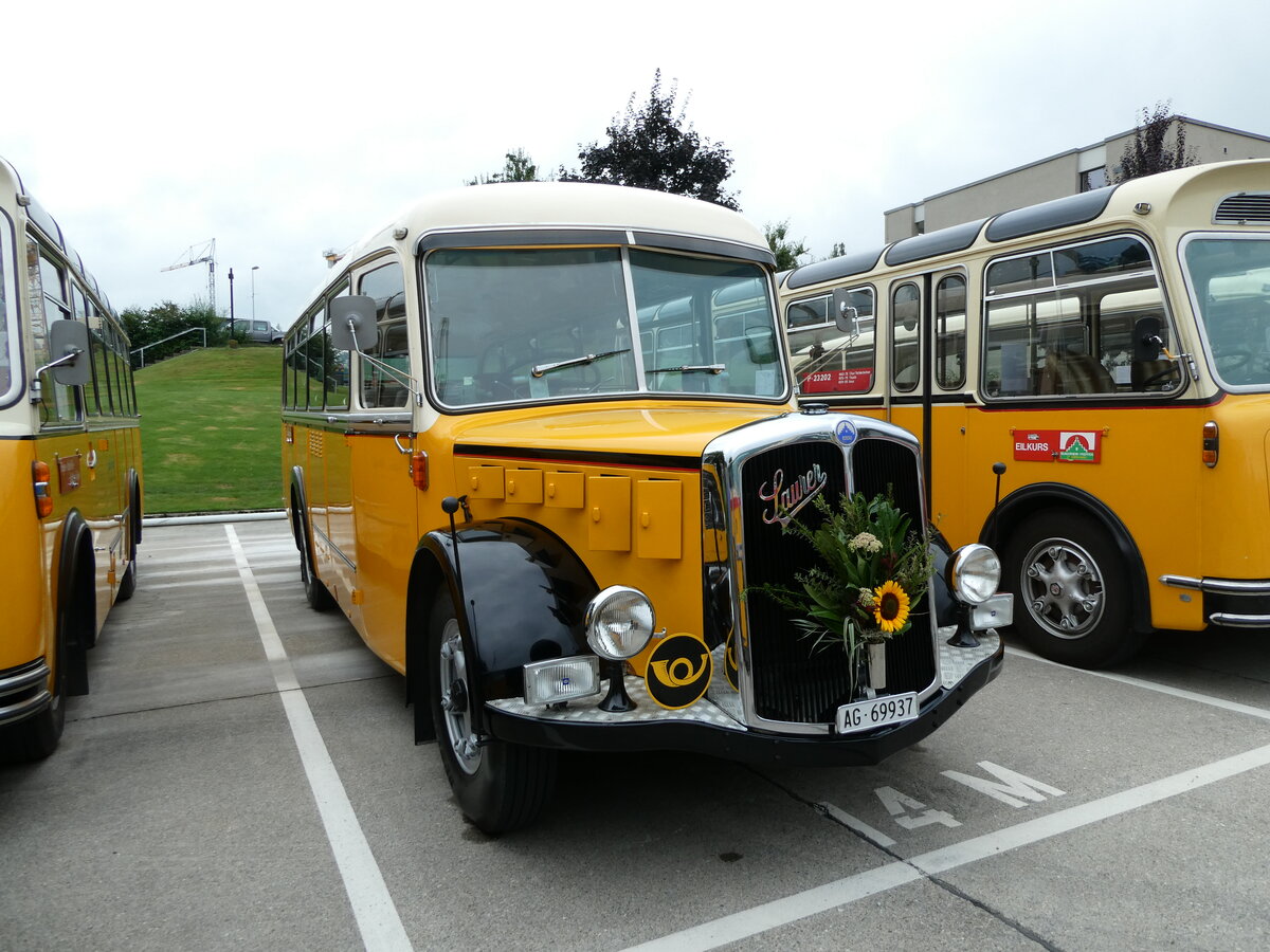 (239'622) - Bl�chlinger, Endingen - AG 69'937 - Saurer/T�scher (ex Dubach, Walde; ex Spescha, Andiast) am 27. August 2022 in Oberkirch, CAMPUS Sursee