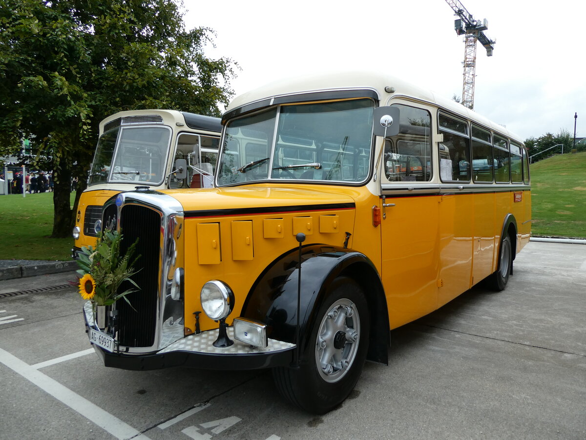 (239'624) - Bl�chlinger, Endingen - AG 69'937 - Saurer/T�scher (ex Dubach, Walde; ex Spescha, Andiast) am 27. August 2022 in Oberkirch, CAMPUS Sursee