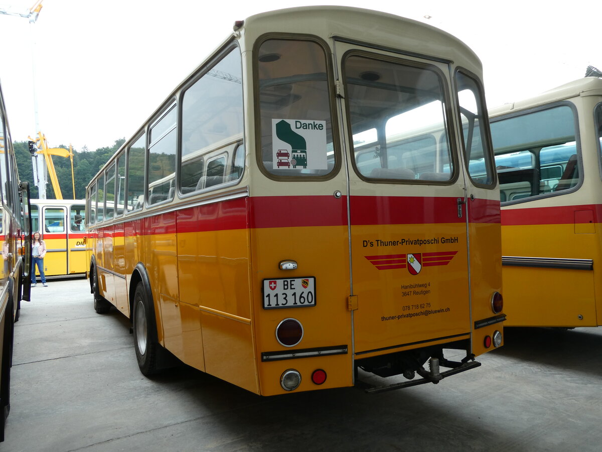 (239'631) - Gast, Reutigen - BE 113'160 - Saurer/T�scher (ex HPTrans, Thusis; ex Mauerhofer, Worb; ex Erni, Schupfart Nr. 3; ex P 24'636) am 27. August 2022 in Oberkirch, CAMPUS Sursee