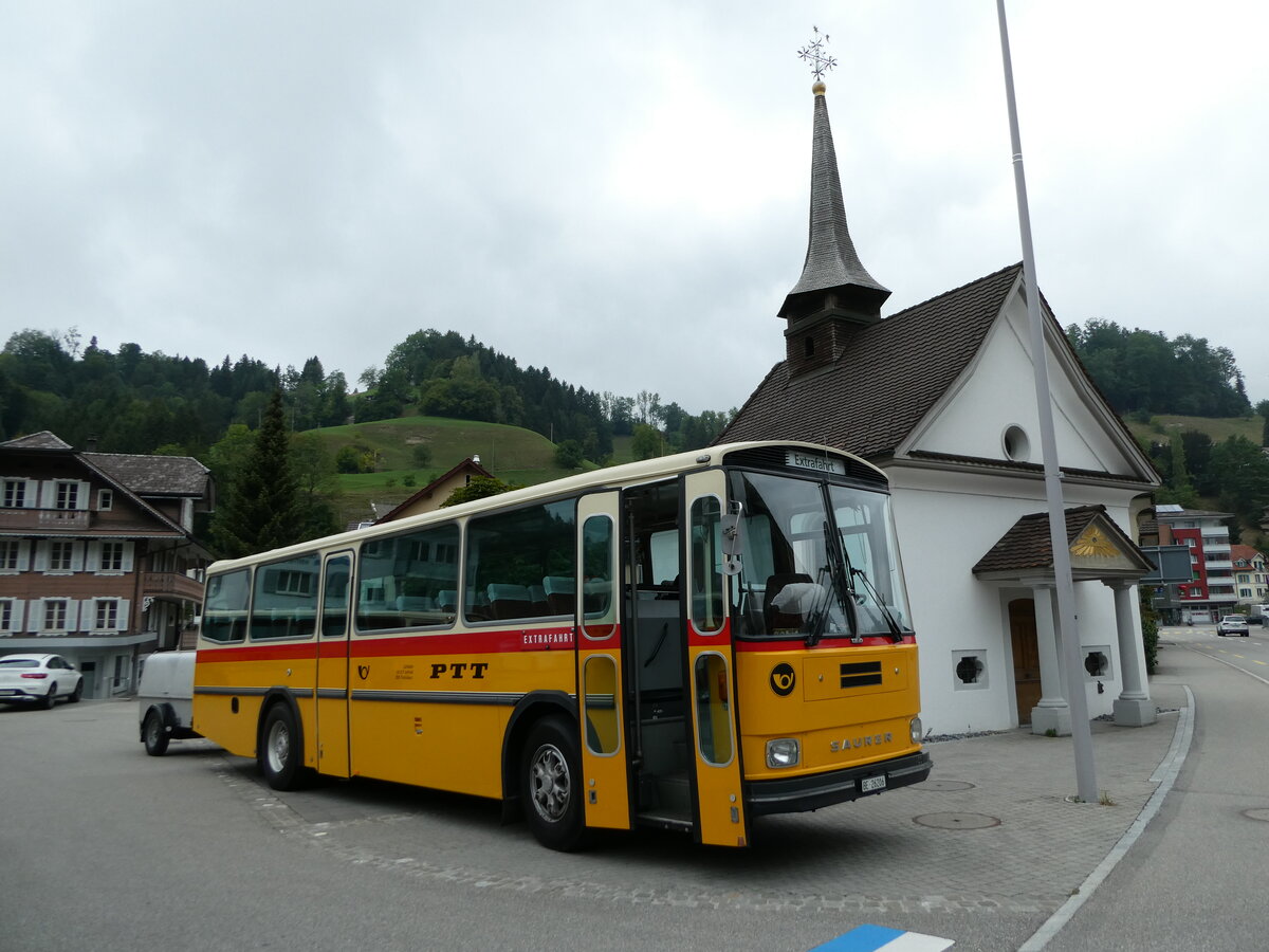 (239'758) - Schmid, Th�rishaus - BE 26'206 - Saurer/T�scher (ex P 24'244) am 28. August 2022 in Wolhusen, Markt